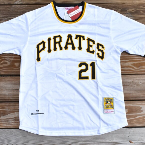 New Roberto Clemente Pittsburgh Pirates White Pinstripe Baseball Jersey Men's - Picture 2 of 2